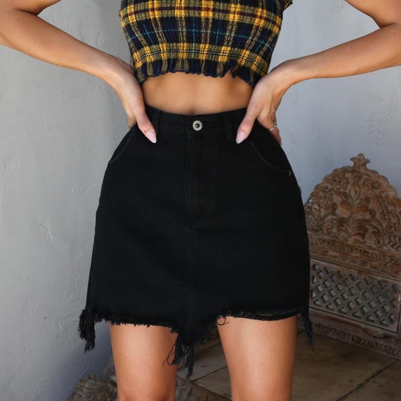 Tiger Mist Dresses & Skirts - tiger mist black Nikita distressed skirt